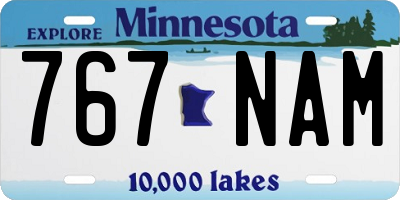 MN license plate 767NAM