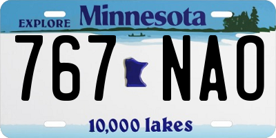 MN license plate 767NAO