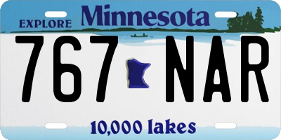 MN license plate 767NAR
