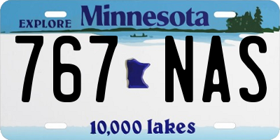 MN license plate 767NAS
