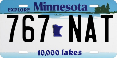 MN license plate 767NAT