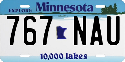 MN license plate 767NAU
