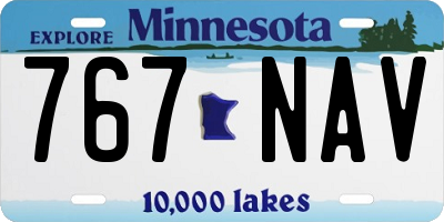 MN license plate 767NAV