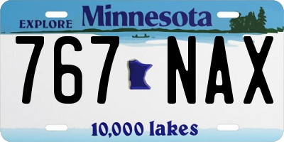 MN license plate 767NAX
