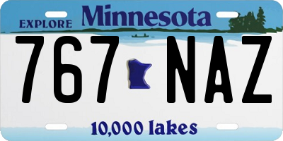 MN license plate 767NAZ