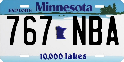 MN license plate 767NBA
