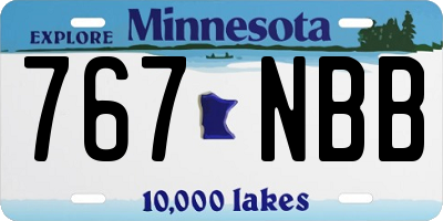 MN license plate 767NBB