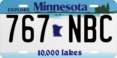 MN license plate 767NBC