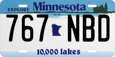 MN license plate 767NBD