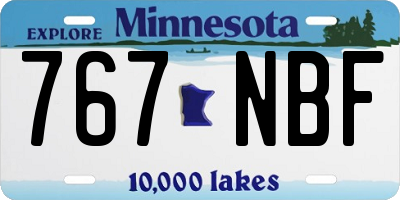 MN license plate 767NBF