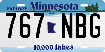 MN license plate 767NBG