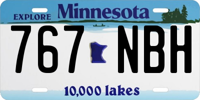 MN license plate 767NBH