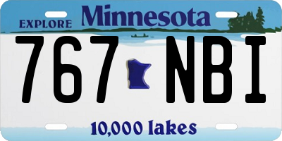 MN license plate 767NBI