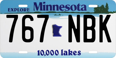 MN license plate 767NBK