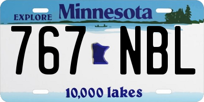MN license plate 767NBL