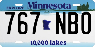 MN license plate 767NBO
