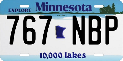 MN license plate 767NBP