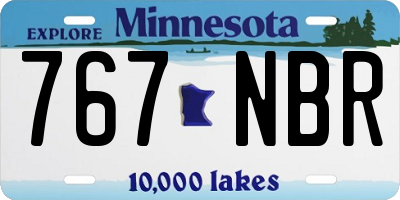 MN license plate 767NBR