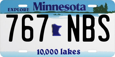 MN license plate 767NBS