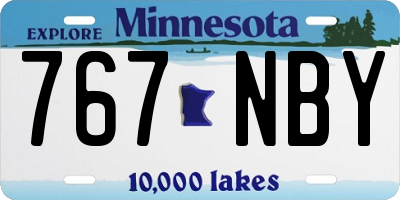 MN license plate 767NBY