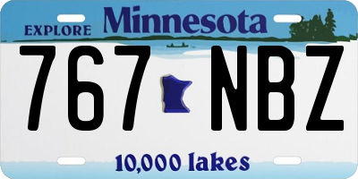 MN license plate 767NBZ