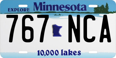 MN license plate 767NCA