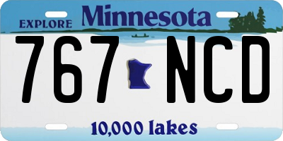 MN license plate 767NCD