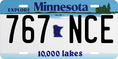 MN license plate 767NCE