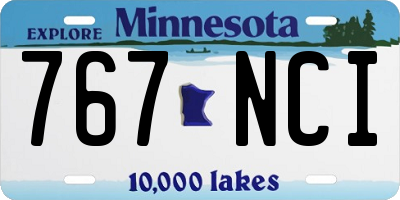MN license plate 767NCI