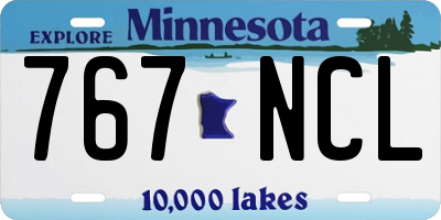 MN license plate 767NCL