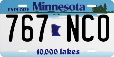 MN license plate 767NCO