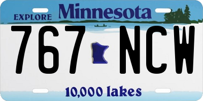 MN license plate 767NCW