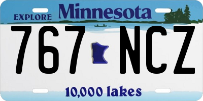 MN license plate 767NCZ