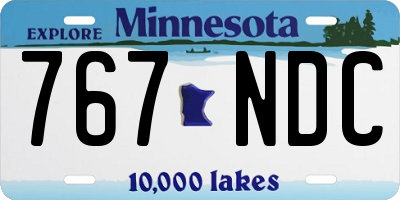MN license plate 767NDC