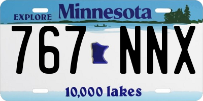 MN license plate 767NNX