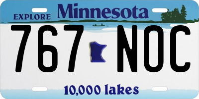 MN license plate 767NOC