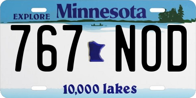 MN license plate 767NOD