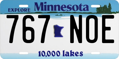 MN license plate 767NOE