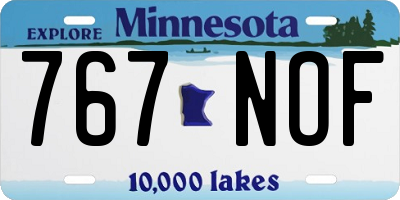 MN license plate 767NOF