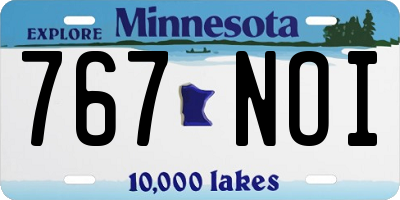 MN license plate 767NOI