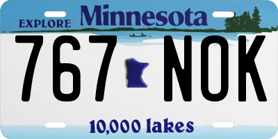 MN license plate 767NOK