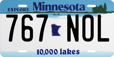MN license plate 767NOL
