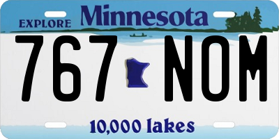 MN license plate 767NOM