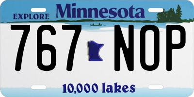 MN license plate 767NOP