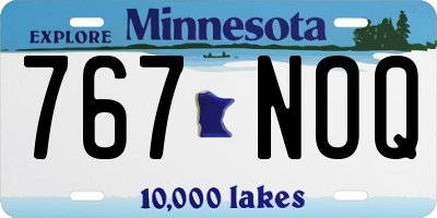 MN license plate 767NOQ