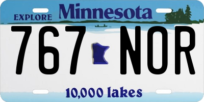 MN license plate 767NOR