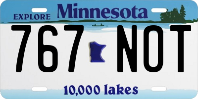 MN license plate 767NOT