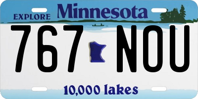 MN license plate 767NOU