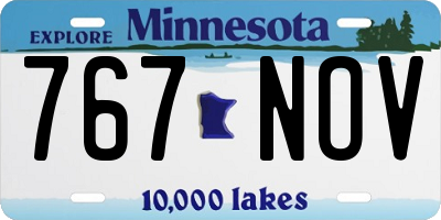 MN license plate 767NOV