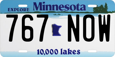 MN license plate 767NOW